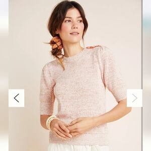 Anthropologie Orange Crew Neck Sweater